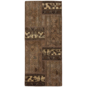 Vintage Perzisch Handgeknoopt Patchwork Tapijt Sarab