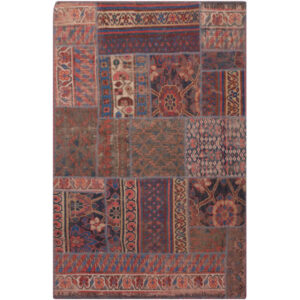 Vintage Perzisch Handgeknoopt Patchwork Tapijt Sarvi