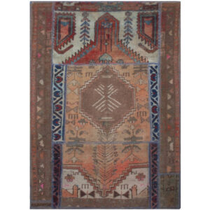 Vintage Perzisch Handgeknoopt Patchwork Tapijt Maha
