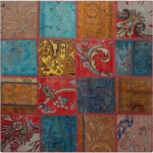 Vintage Perzisch Handgeknoopt Patchwork Tapijt Sara