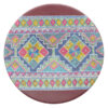 Decoratief Aardewerk Bord Handgeschilderd Regenboogkleur & Geometrisch