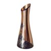 Handgemaakte decokoperen vaas met hamerafwerking, Mina-model met een modern cilindrisch silhouet en bloemdetails