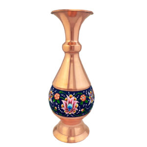 Decoratieve Koperen Vaas – Handgeschilderd met Perzisch Minakari Emaille, Pardaz