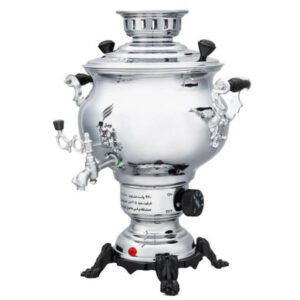Perzische Elektrische Samovar – Zilverkleurig Messing – 4,5 Liter