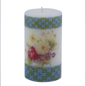 Perzische kaars – model paarse bloem (set van 3)