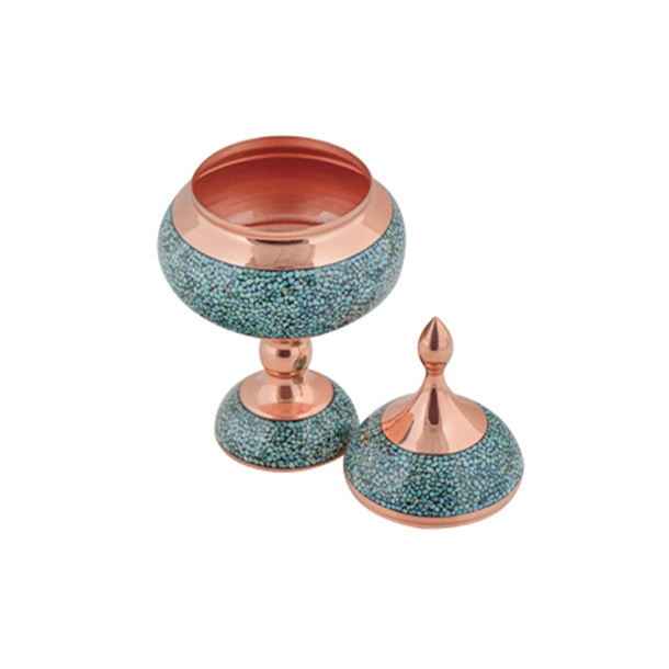 Handgemaakte Perzische Suikerpot met Turquoise Inleg Dina