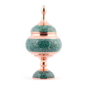 Handgemaakte Perzische Suikerpot met Turquoise Inleg Sinry