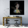 Perzisch Canvas Kunst – Zwarte Parsi Koningin