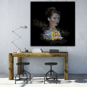 Perzisch Canvas Kunst – Zwarte Parsi Koningin