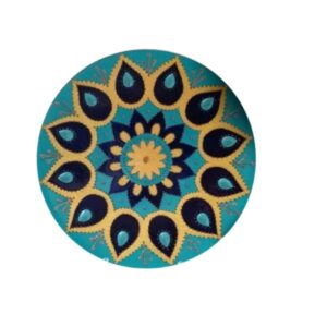 Handgeschilderd Decoratief Aardewerk Bord – Blauw Ontwerp