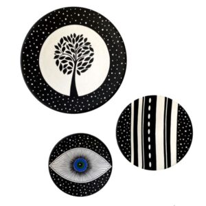Handgeschilderd Decoratief Aardewerk Bord – Boom