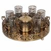 Perzische Metaal Thee & Koffie Set – Vintage Stijl met Dienblad