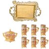 Perzische Metaal Thee & Koffie Set – Vintage Stijl met Dienblad