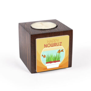Perzisch Houten Kubus Theelichthouder Nowrouz (2X)