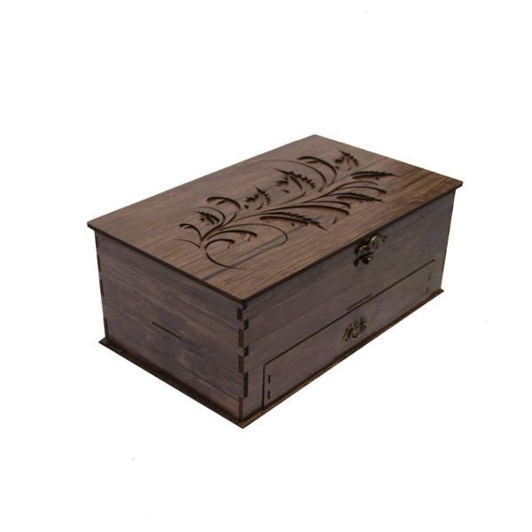 Kastanjebruine Houten Thee-Organizer Doos met Perzische Touch