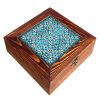 Browni Stijl Houten Thee-Opbergbox met Warme Tinten