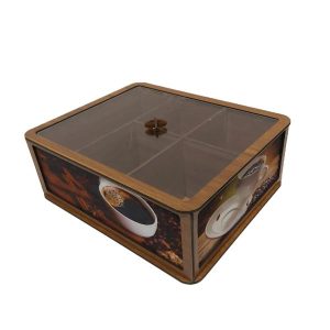 Klassieke houten theezakjes-organizer met meerdere vakken