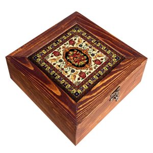 Sara Houten Thee Organizer – Handgemaakte Compartimentendoos