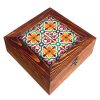 Tara-Geïnspireerde Houten Thee-Organizer Doos met Design