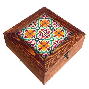 Tara-Inspiratie Houten Thee Organizer met Sierkistjes