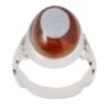 Perzische Sulemani Hakik Ring — Heren — Sterling Zilver — Rood Agaat