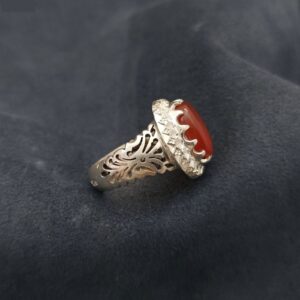 Perzisch Jemenitische Aqeeq Zilveren Ring voor Mannen