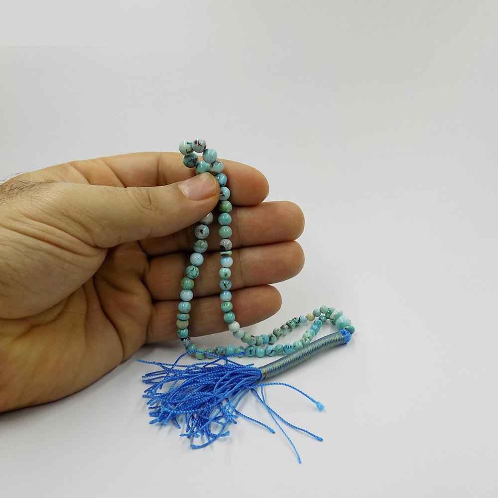 Perzische Neyshabur Turkoois Rozenkrans: Gebed 66 Kralen Handgemaakte Tasbih Lana