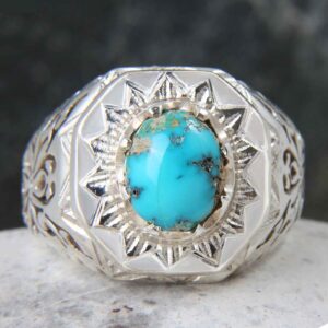 Zilveren Ring met Neyshabur Turkoois Ahmadi – Sterling Zilver