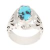 Zilveren Ring met Neyshabur Turkoois Mihani – Sterling Zilver
