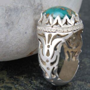 Zilveren Ring met Neyshabur Turkoois Sanam – Sterling Zilver