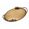 Modern messing dienblad - Elegant goudkleurig theeblad met vogelontwerp