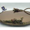 Modern messing dienblad - Elegant goudkleurig theeblad met vogelontwerp
