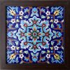 Decoratieve Perzische Ingelijste Keramische Tegel – Blauw
