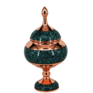 Handgemaakte Perzische Suikerpot met Turquoise Inleg Ahmadi