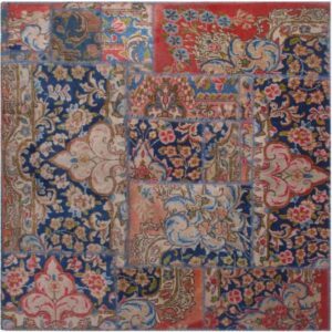 Vintage Patchwork Tapijt Hami – Vierkant Bloemen