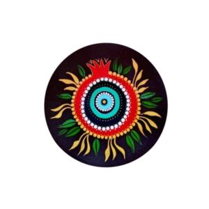 Handgeschilderd Decoratief Aardewerk Bord – Granaatappel & Boze Oog