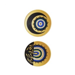 Handgeschilderd Decoratief Aardewerk Bord – Vogel (Set van 2)