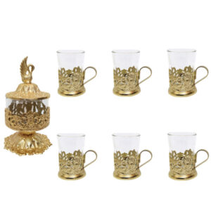 Perzische Vintage Gouden Thee Set Model Zwaan