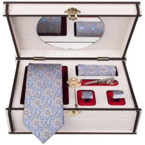 Luxueuze Heren Accessoires Set – Model Arash Lichtblauw