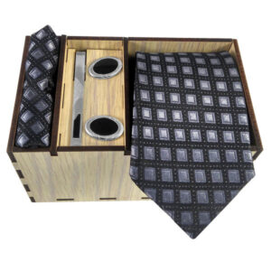 Luxueuze Heren Accessoires Set – Modern Blauw/Grijs