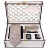 Luxueuze Heren Accessoires Set – Model Dayan Grijs Paisley