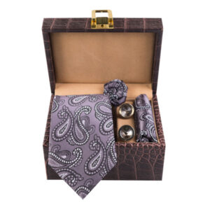 Luxueuze Heren Accessoires Set – Model Hooman Purper Paisley