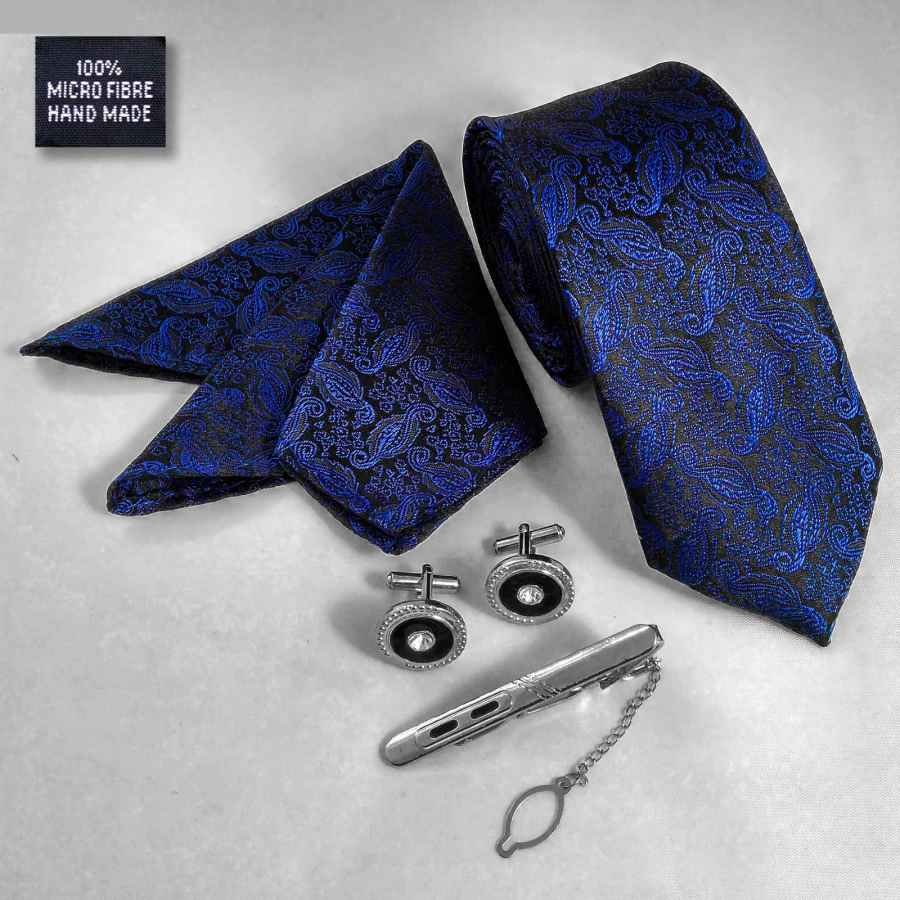 Luxueuze Heren Accessoires Set – Model Ocean Navy Bloemen