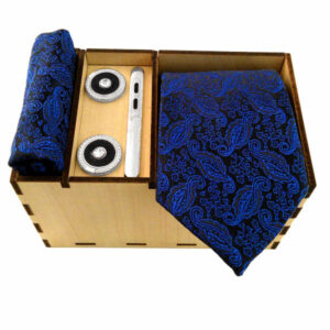 Luxueuze Heren Accessoires Set – Model Ocean Navy Bloemen