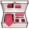 Luxueuze Heren Accessoires Set – Model Pinki Roze Bloemen