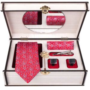 Luxueuze Heren Accessoires Set – Model Pinki Roze Bloemen