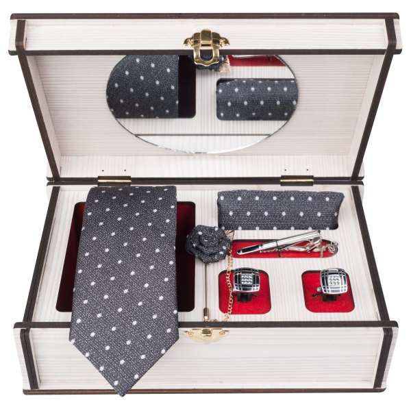 Luxueuze Heren Accessoires Set – Model Sarvi Grijs