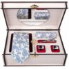 Luxueuze Termeh Stropdas Set – Lichtblauw Paisley