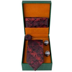 Luxueuze Heren Accessoires Set – Model Vira Karmijn Bloemen