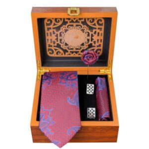 Luxueuze Heren Accessoires Set – Model Zereshki Roze Bloemen